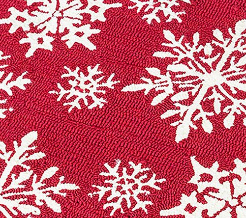 Evergreen 42"x24" Snowflake Indoor/Outdoor Hooked Rug — View 2