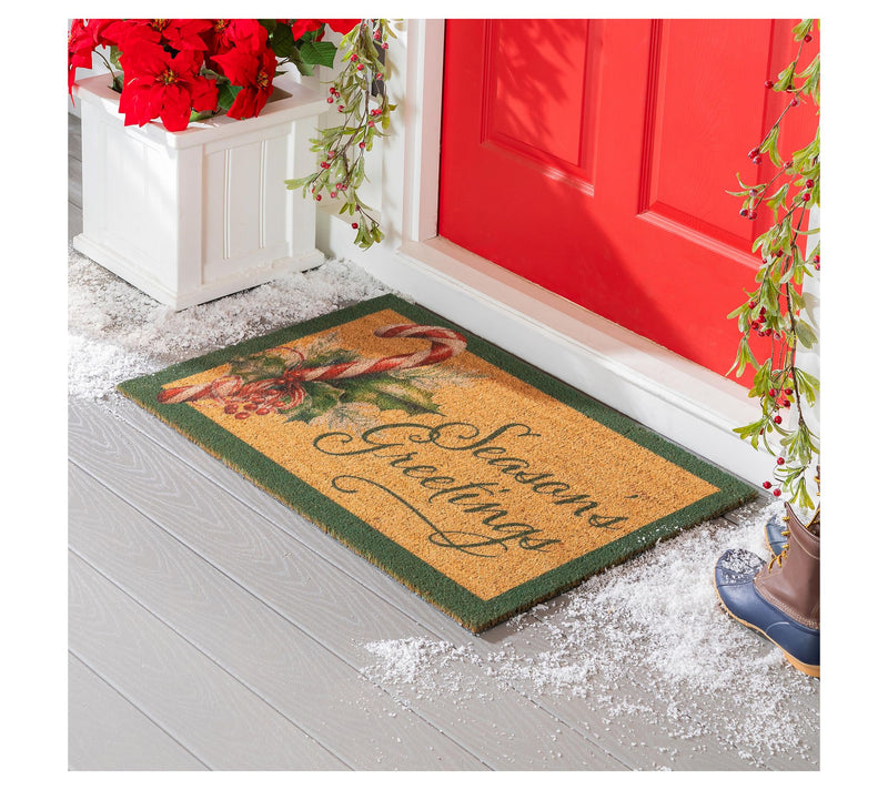 Evergreen 36"x24" Season's Greetings Coir DoorMat — Main view