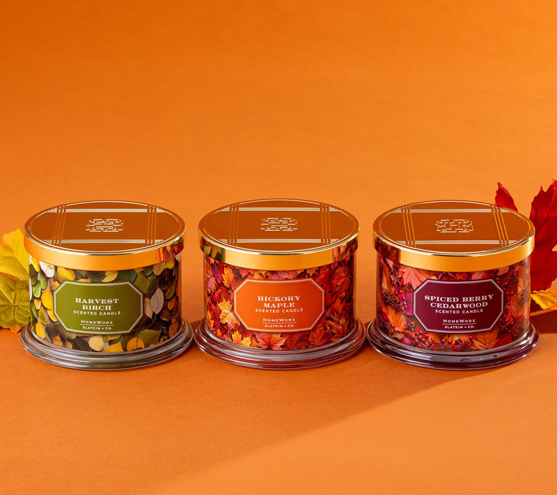 HomeWorx by Slatkin + Co. S/3 14-oz. Autumn Woodland Candles — View 2