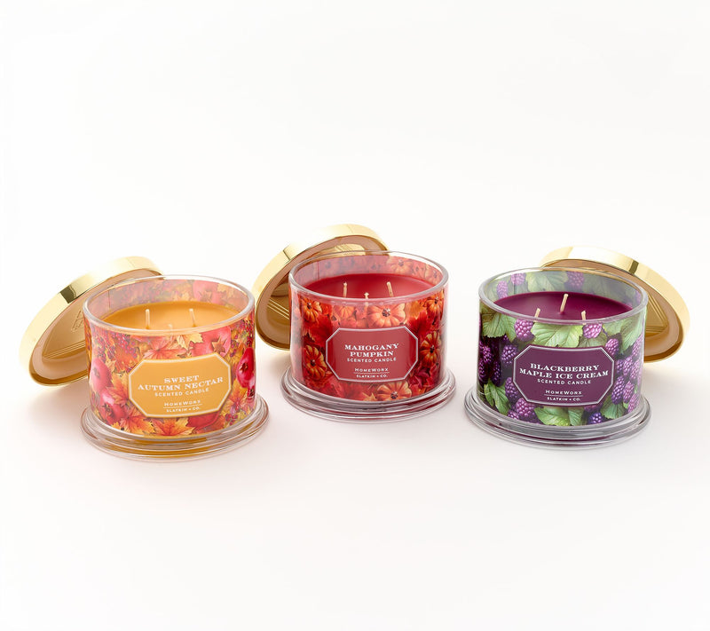 HomeWorx by Slatkin + Co. S/3 14-oz. Orchard Treats Candles — Main view