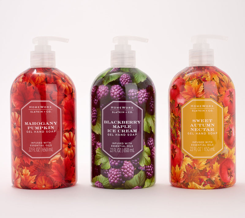 HomeWorx by Slatkin + Co. S/3 22-oz. Gel Hand Soaps Orchard Treats — Main view