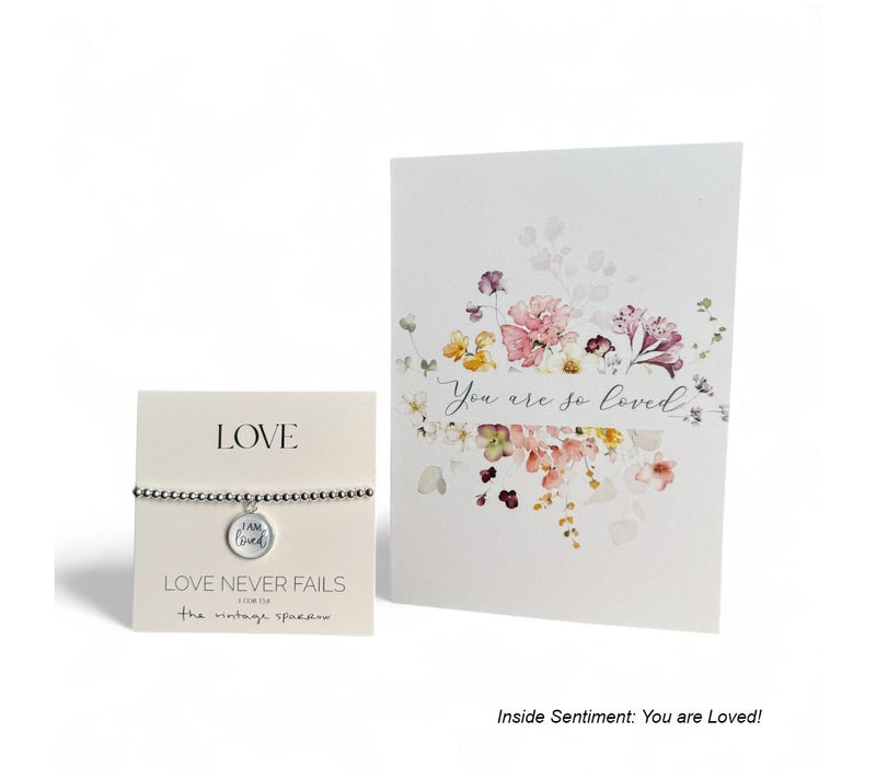 Vintage Sparrow S/5 Greeting Cards & 5 "I AM Loved" Bracelets — View 7