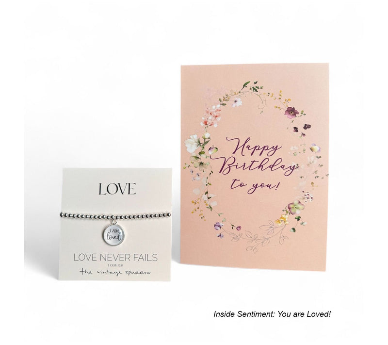 Vintage Sparrow S/5 Greeting Cards & 5 "I AM Loved" Bracelets — View 8