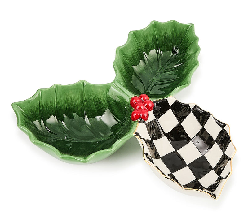 MacKenzie- Childs Holly Leaf Tri-Dish — Main view