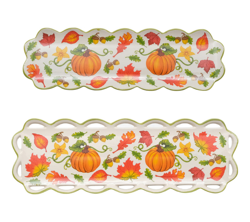 Temp-tations Harvest Set of 2 Scalloped Nesting Trays — Main view