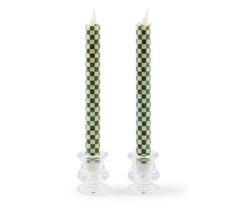 MacKenzie- Childs Set of 2 Flameless Check Taper Candles — View 7
