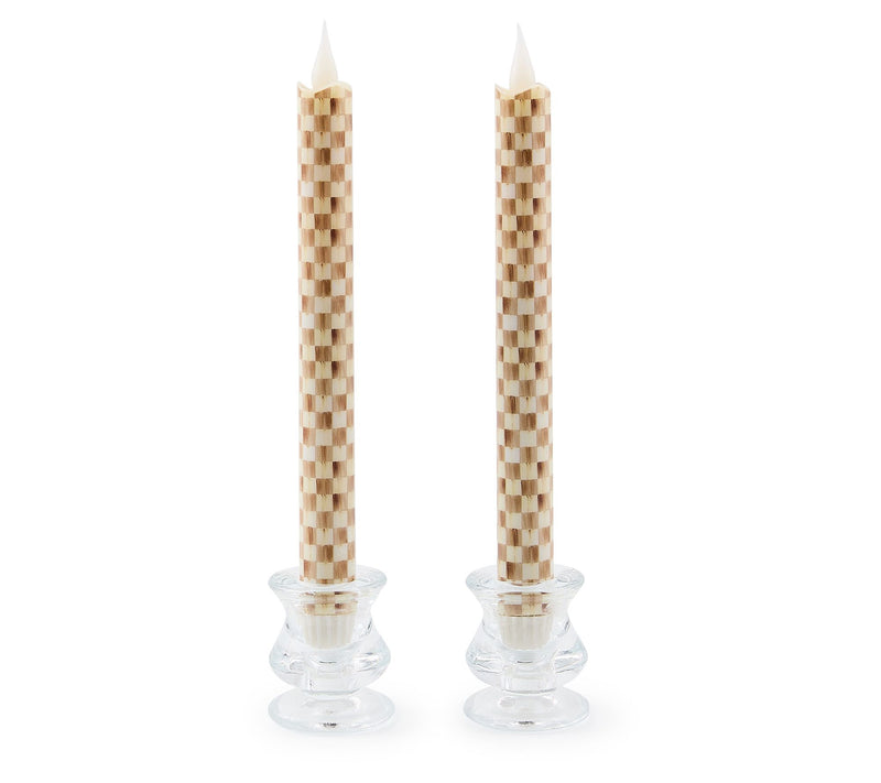 MacKenzie- Childs Set of 2 Flameless Check Taper Candles — View 9