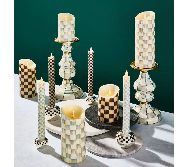 MacKenzie- Childs Set of 2 Flameless Check Taper Candles — View 19