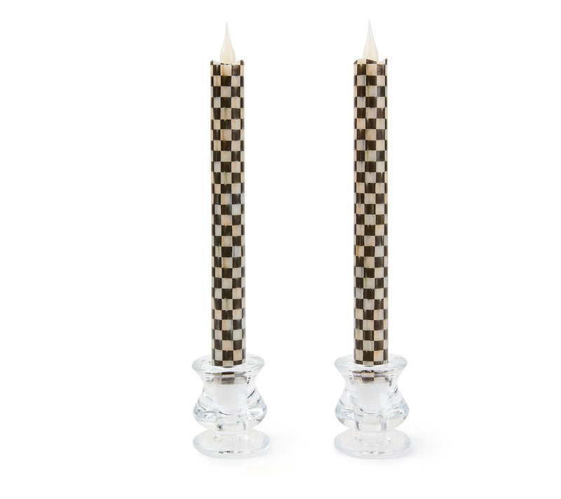 MacKenzie- Childs Set of 2 Flameless Check Taper Candles — View 18