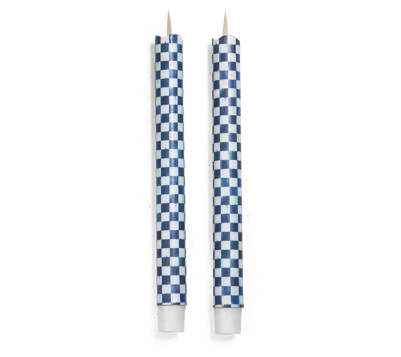 MacKenzie- Childs Set of 2 Flameless Check Taper Candles — View 11