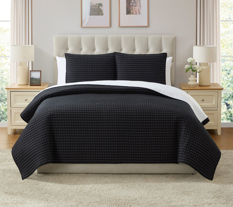 VCNY Home Embroidered 3-pc Pick Stitch Quilt Set, King — View 13