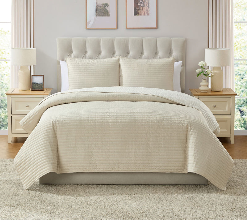 VCNY Home Embroidered 3-pc Pick Stitch Quilt Set, King — View 15