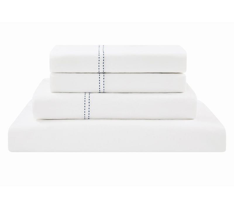SCOUT Pick Stitch Cotton Percale Queen Sheet Set — View 6
