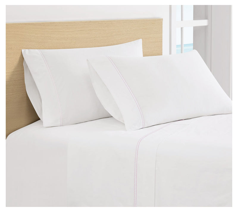 SCOUT Pick Stitch Cotton Percale Twin Sheet Set — View 3