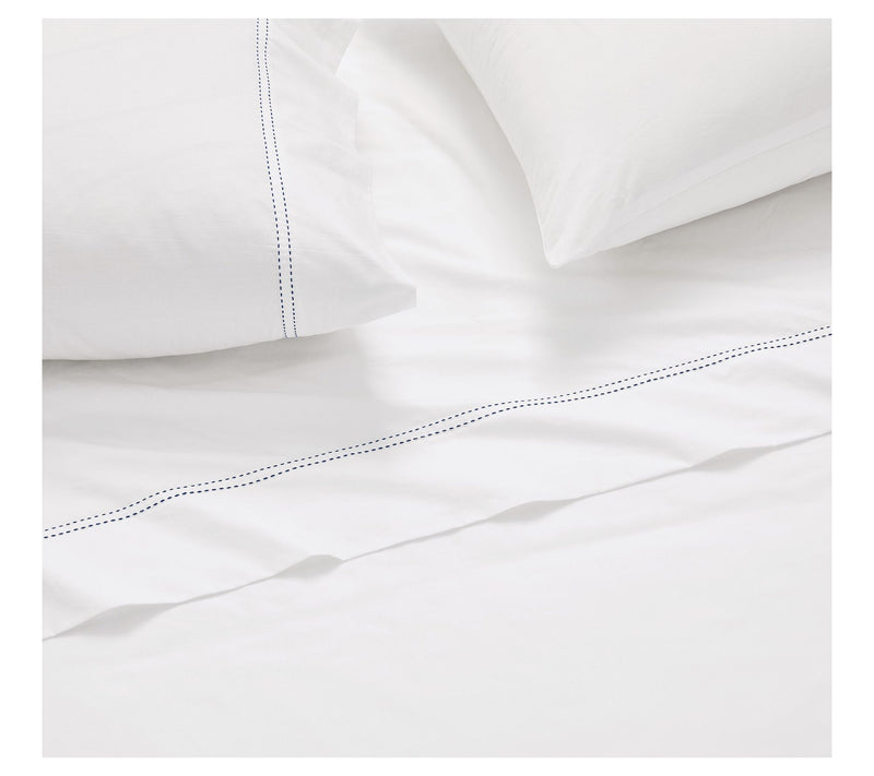 SCOUT Pick Stitch Cotton Percale King Sheet Set — View 12