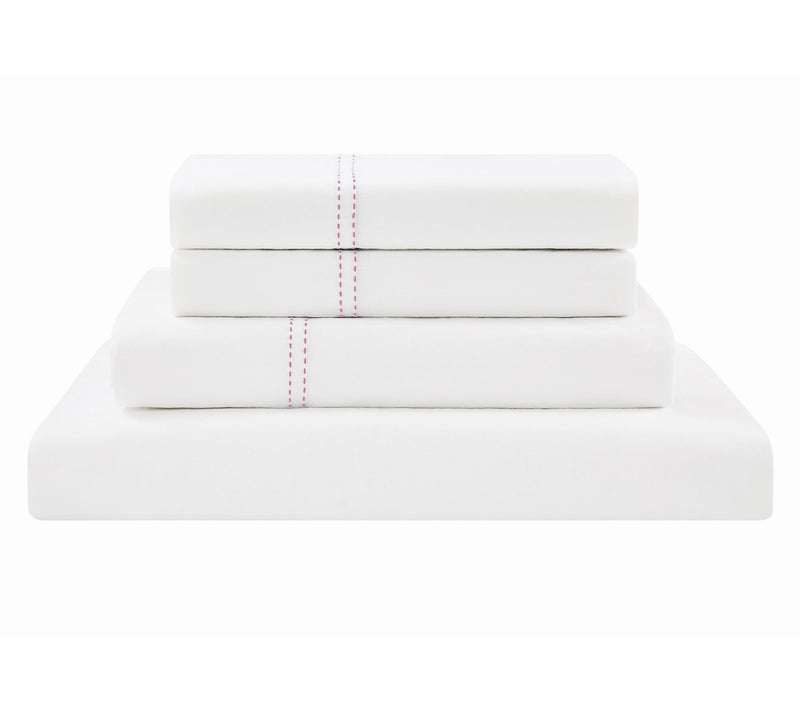 SCOUT Pick Stitch Cotton Percale King Sheet Set — View 6