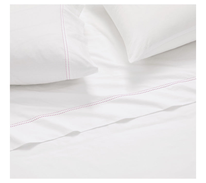 SCOUT Pick Stitch Cotton Percale King Sheet Set — View 14