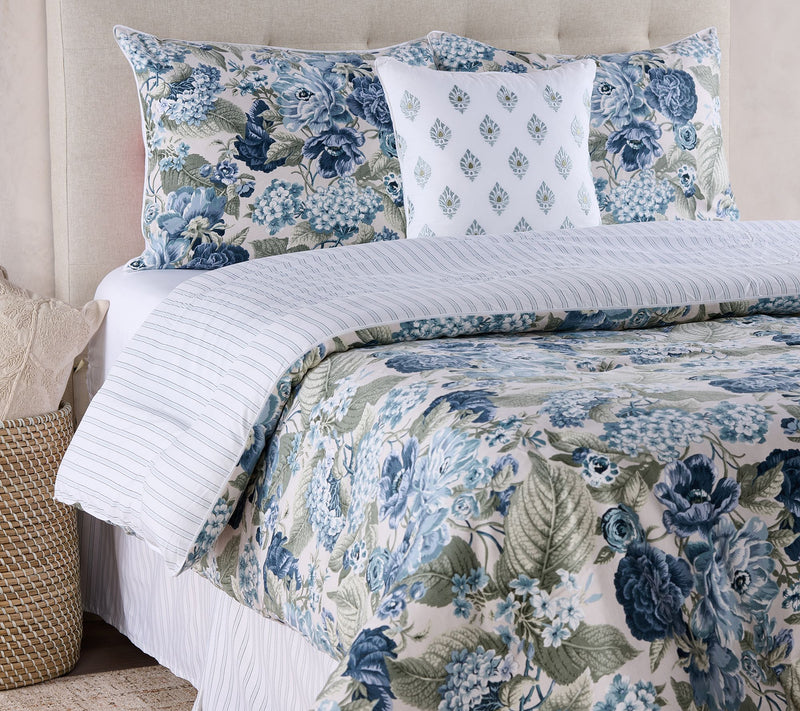 Waverly Floral Cotton Comforter & Sham Set with Dec Pillow- F/Q — View 5