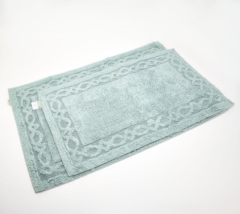 Waverly Set of 2 Cotton Lattice Frame Bath Mats — View 7