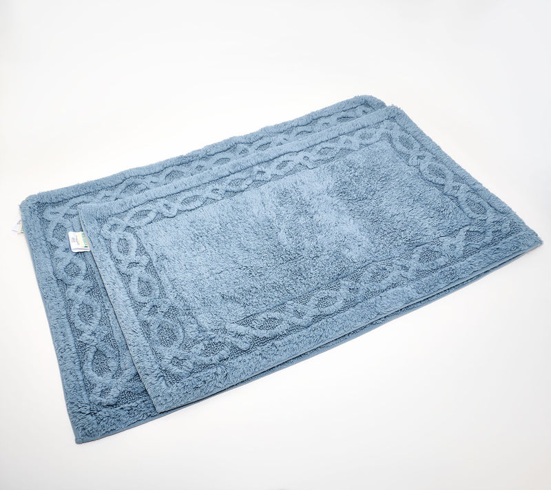 Waverly Set of 2 Cotton Lattice Frame Bath Mats — View 8