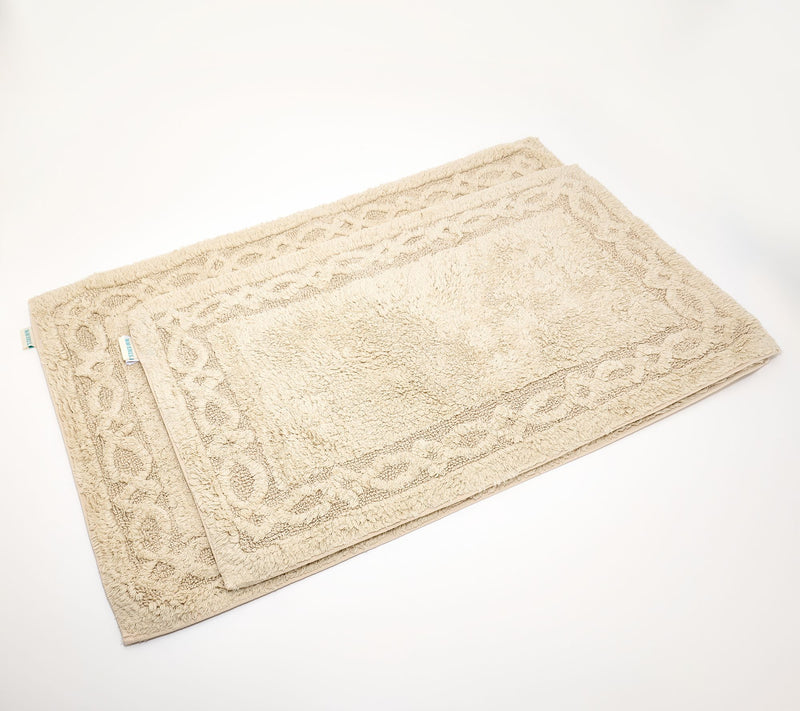 Waverly Set of 2 Cotton Lattice Frame Bath Mats — View 9