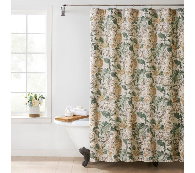 Waverly Cotton Floral Shower Curtain with Liner — View 5