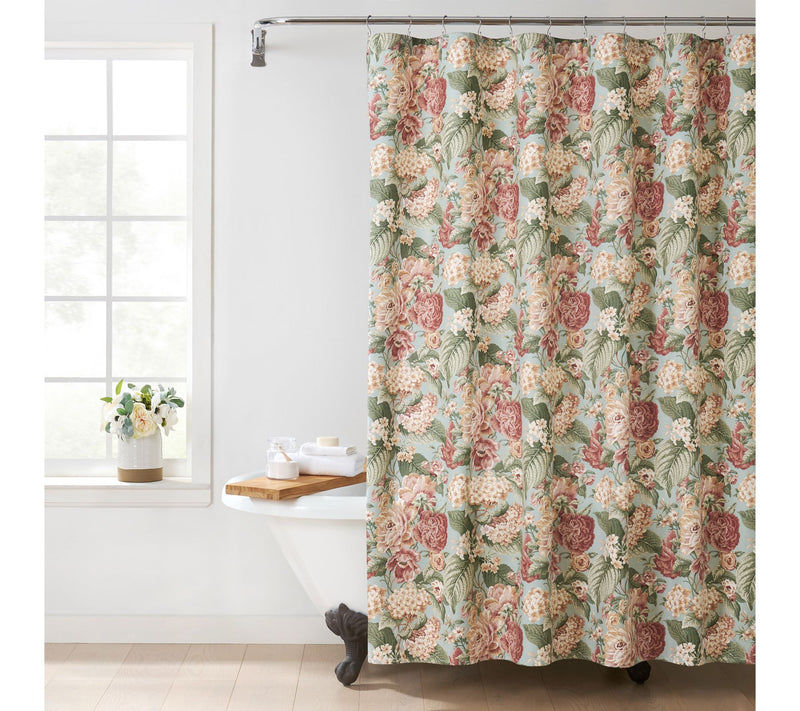 Waverly Cotton Floral Shower Curtain with Liner — View 6