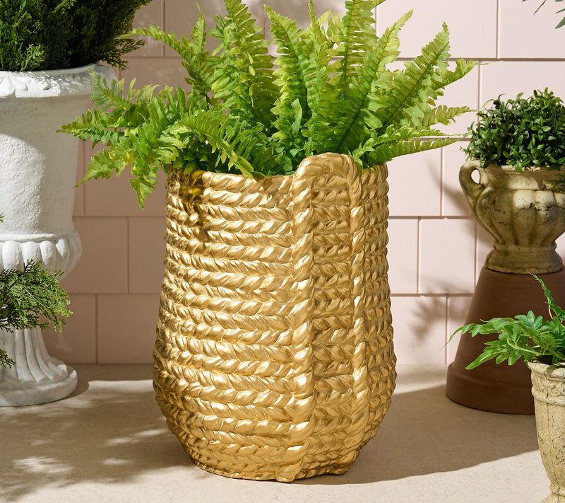 "As Is" 17" Decorative In/Outdoor Basket Planter by Kim Gravel — View 9