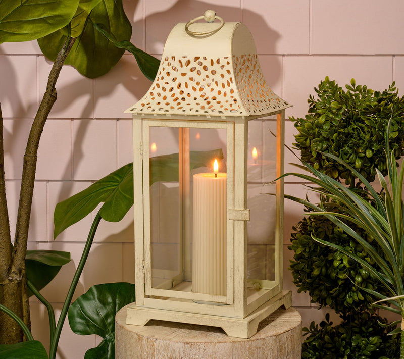 "As Is" 19" Indoor/Outdoor Pierced Metal Lantern by Kim Gravel — View 7