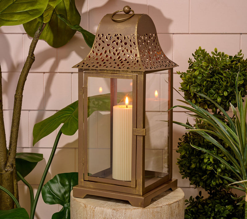 "As Is" 19" Indoor/Outdoor Pierced Metal Lantern by Kim Gravel — View 8