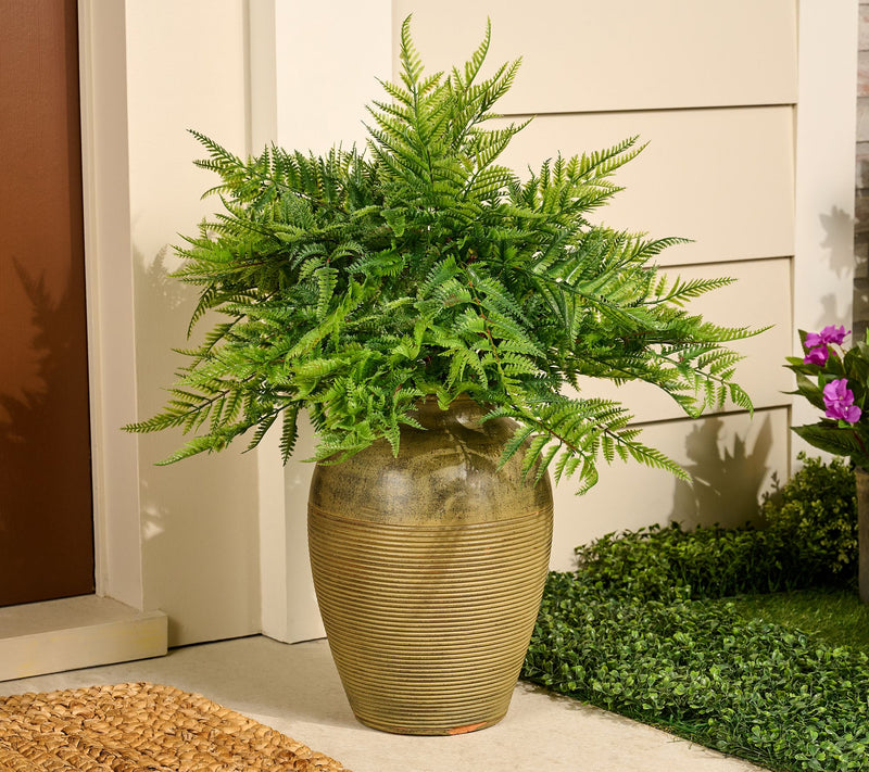 "As Is" 30" Oversized Faux Fern In/Outdoor Urn Filler by Kim Gravel — View 4