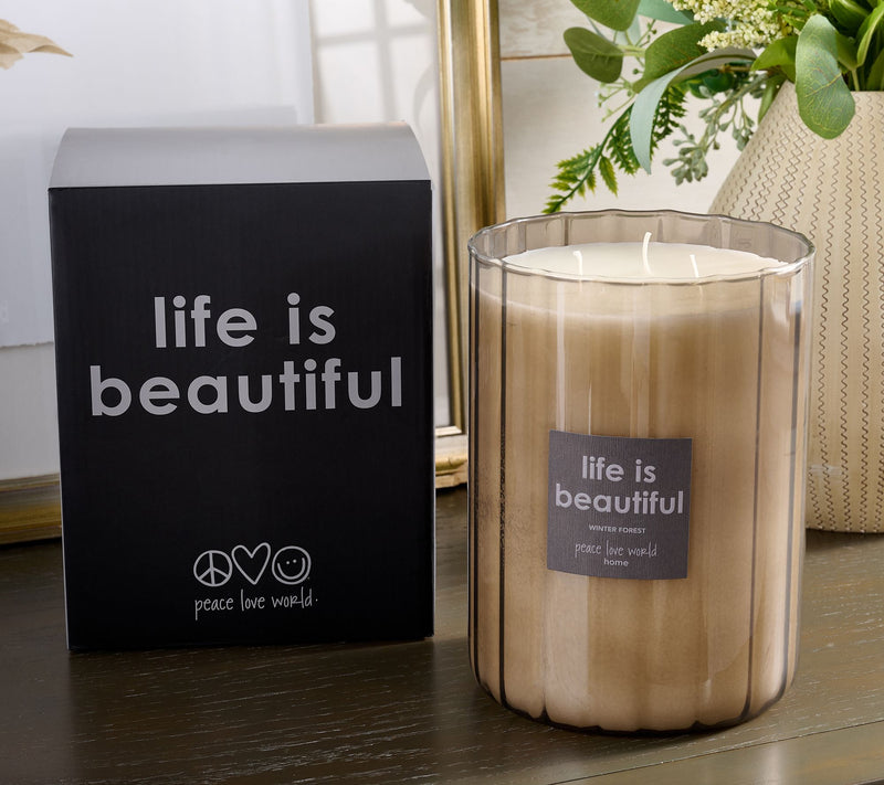 Peace Love World Luxe 90oz Glass Candle with Gift Boxes — Main view