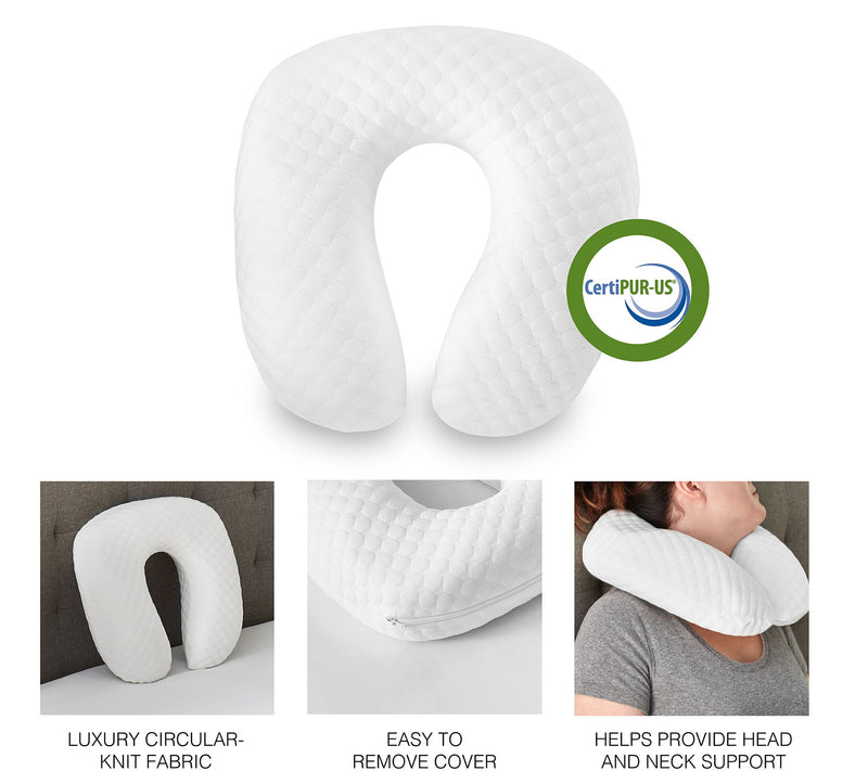 Bodipedic Memory Foam Knee Pillow and U-Neck Travel Pillow — View 3