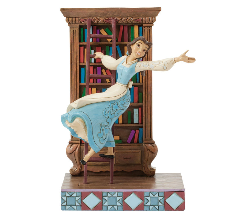 Jim Shore Disney Traditions Belle with Bookshelf 7.6in H — Main view
