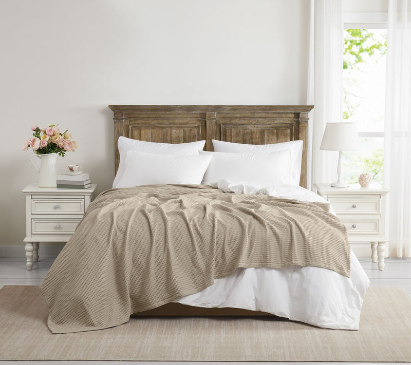 The Farmhouse by Rachel Ashwell Cotton Waffle Queen Blanket — Main view