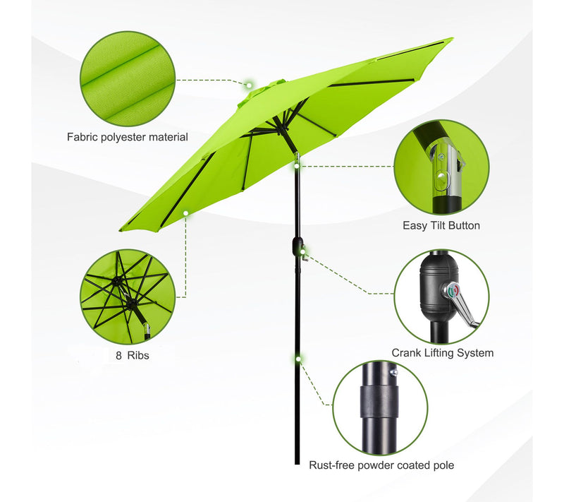 Backyard Expressions 9 Ft Patio Umbrella with Push Button Tilt — View 4