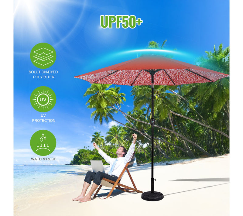 Backyard Expressions 9 Ft Patio Umbrella with Push Button Tilt — View 3