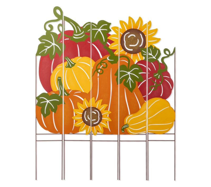 Glitzhome 42"H Fall Metal Pumpkin Patch Combo Garden Stake — View 2