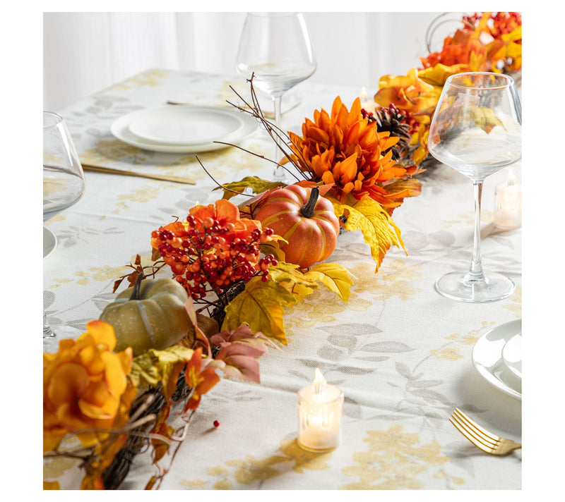 Glitzhome 72" Fall Harvest Dahlia Pumpkin Leaf& — View 3
