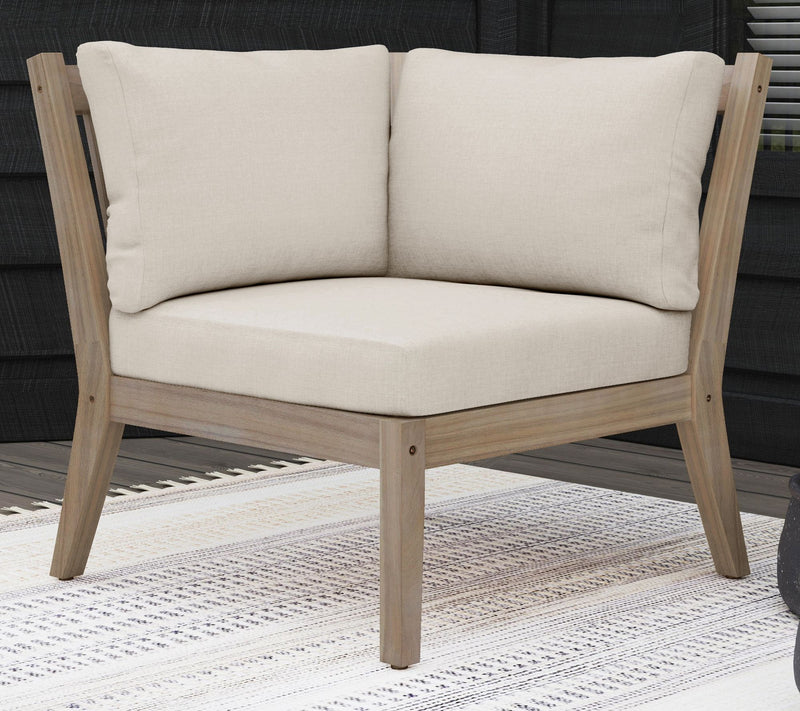 Linon Home Teagon Bge Nat Corner Chair — Main view