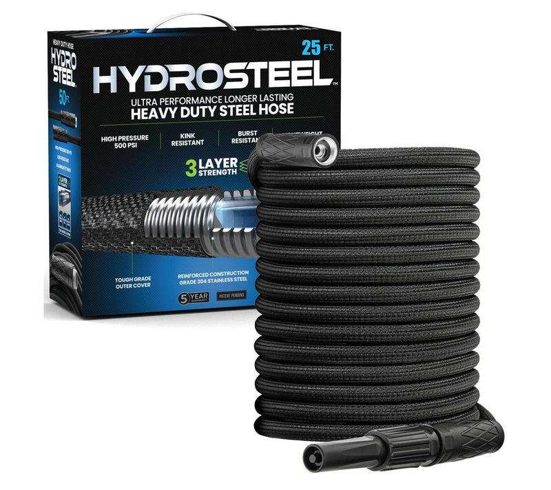 Hydrosteel 25' Heavy Duty Light Stainless SteelGarden Hose — View 3