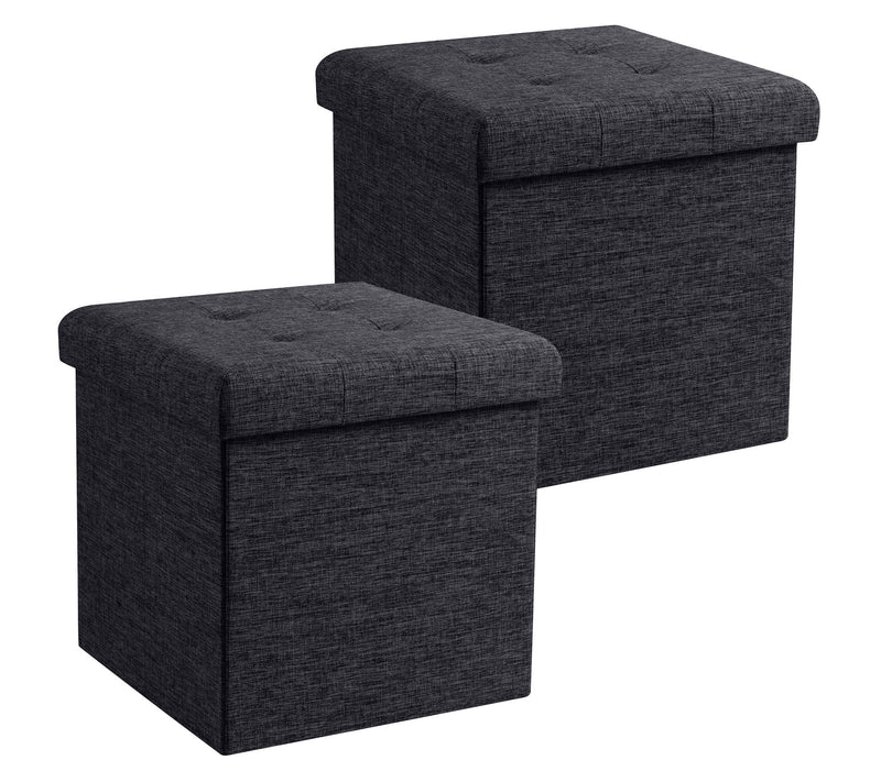 Ornavo Home 2-Pack Linen Square Storage Ottoman — View 13