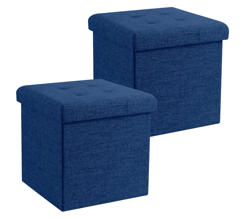 Ornavo Home 2-Pack Linen Square Storage Ottoman — View 15