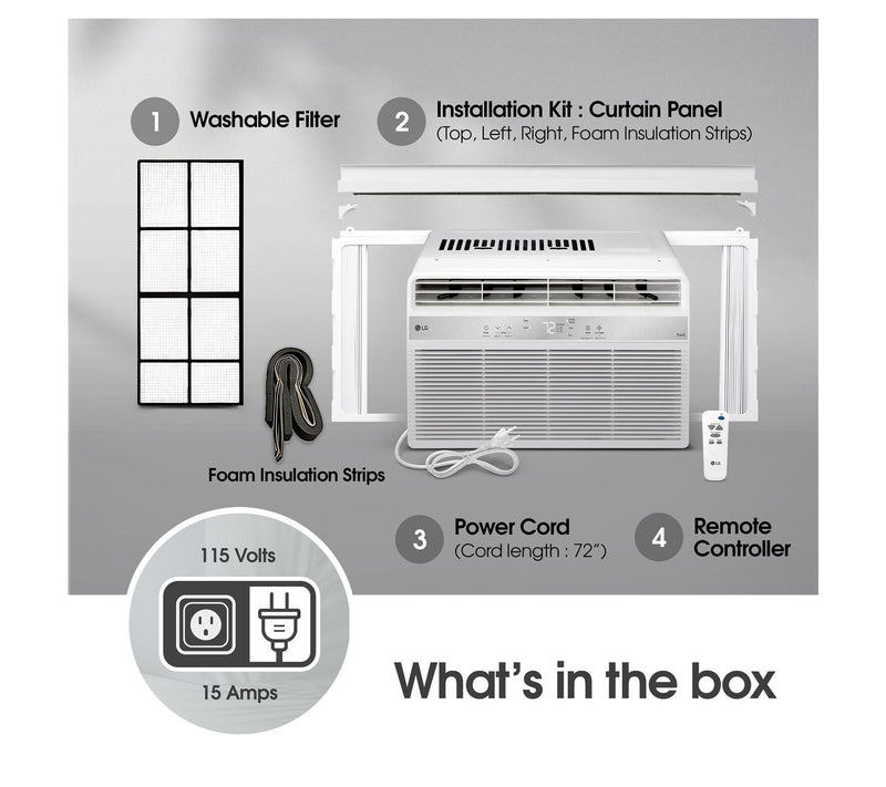 LG 10,000 BTU Window Smart (Wi-Fi) Air Conditioner with Remote — View 7