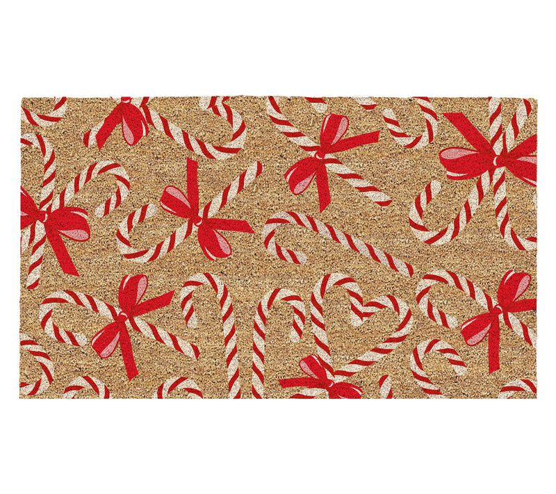 Design Imports Candy Canes & Bows Doormat — Main view
