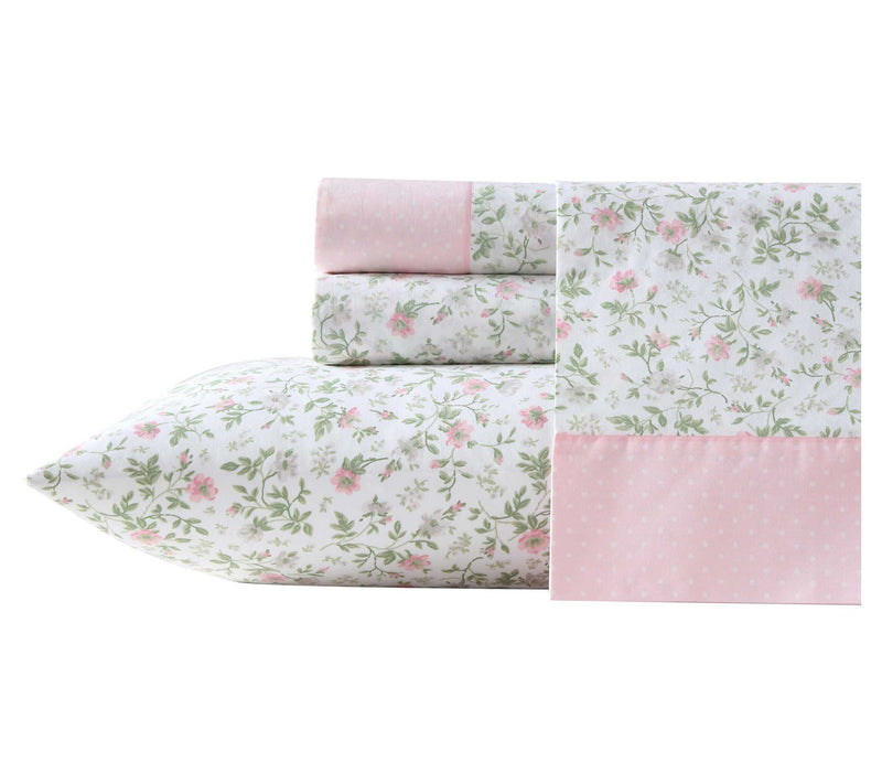 Laura Ashley Bonnie Pretty Pink Twin Sheet Set — Main view