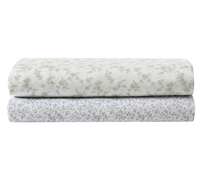 Laura Ashley Fiona White-Green Queen Sheet Set — View 6
