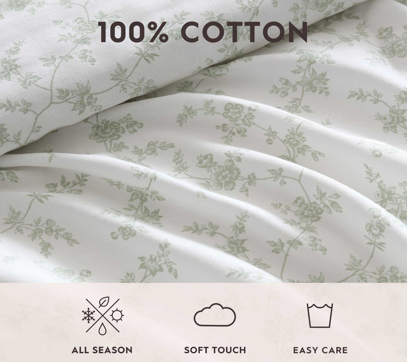 Laura Ashley Fiona White-Green King Sheet Set — View 5