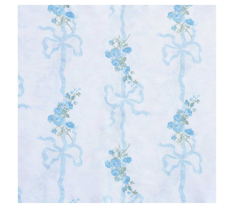 Laura Ashley Floral Ribbon Blue Twin Sheet Set — View 4