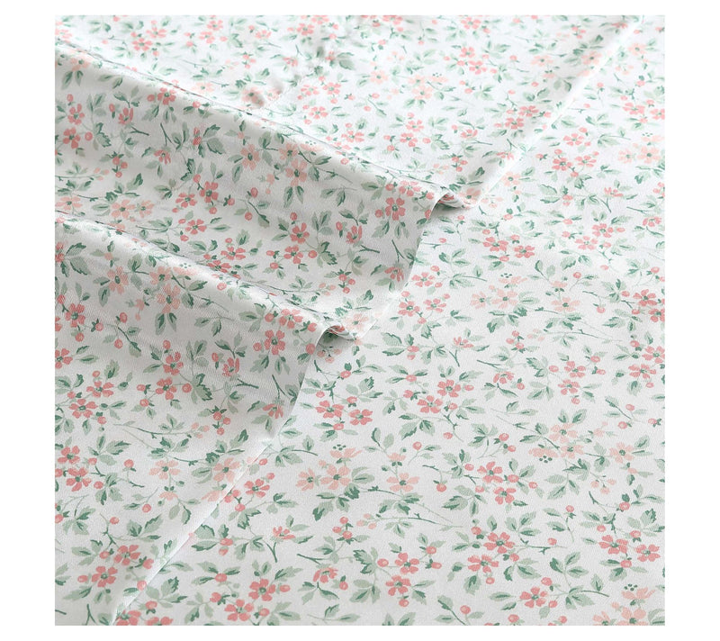 Laura Ashley Tierney Pink-Floral Queen Sheet Set — View 3